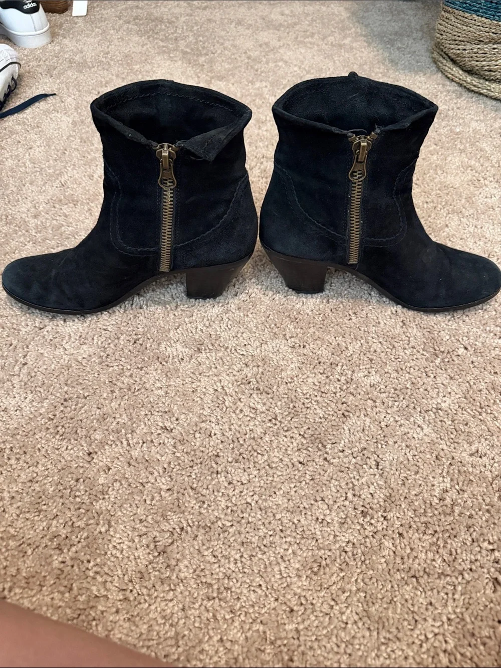 Sam Edelman Black Suede Fringe Ankle Boots